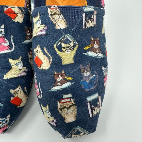 Skechers BOBS for Cats Blue Slip-On Shoes women’s 8.5. Cats with glasses, books - Picture 14 of 16